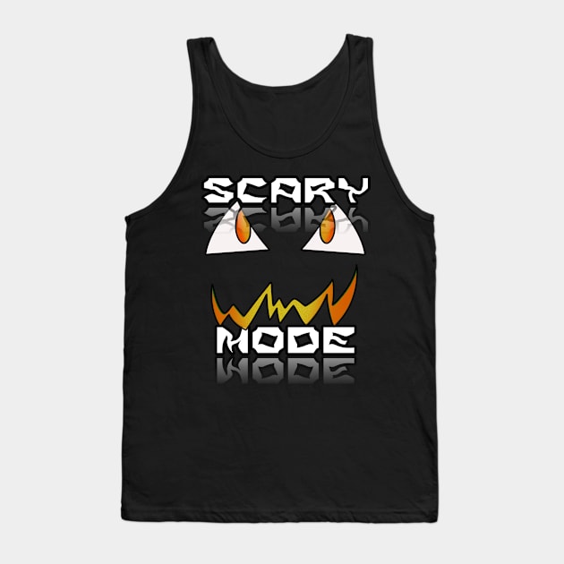 Jack O Lantern Face - Halloween Costume - Scary Mode - Fire Orange Tank Top by MaystarUniverse